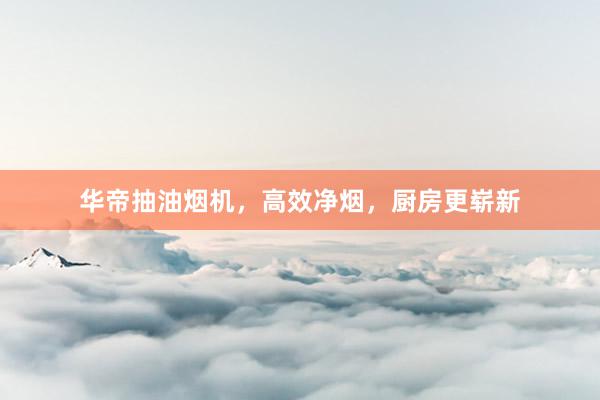 华帝抽油烟机，高效净烟，厨房更崭新