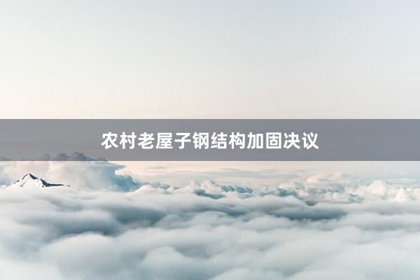 农村老屋子钢结构加固决议