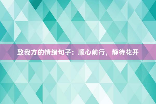 致我方的情绪句子：顺心前行，静待花开
