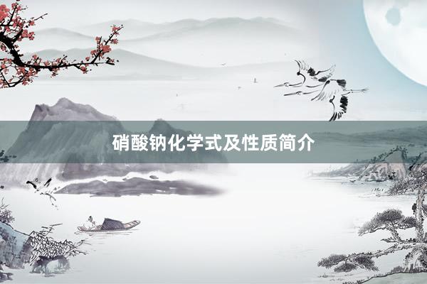 硝酸钠化学式及性质简介